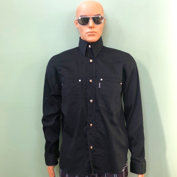 Versace Men's Black Button Up Shirt - Picture 1 of 13